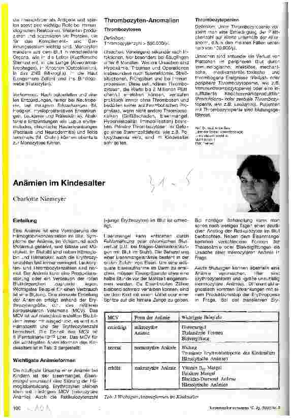Vorschauseite 3: Das Blutbild und seine Altersabhängigkeit