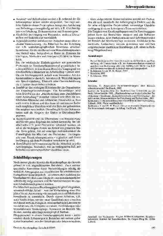 Vorschauseite 6: Zur Epidemiologie der Rückenbeschwerden Vorstellung eines Forschungsprojektes