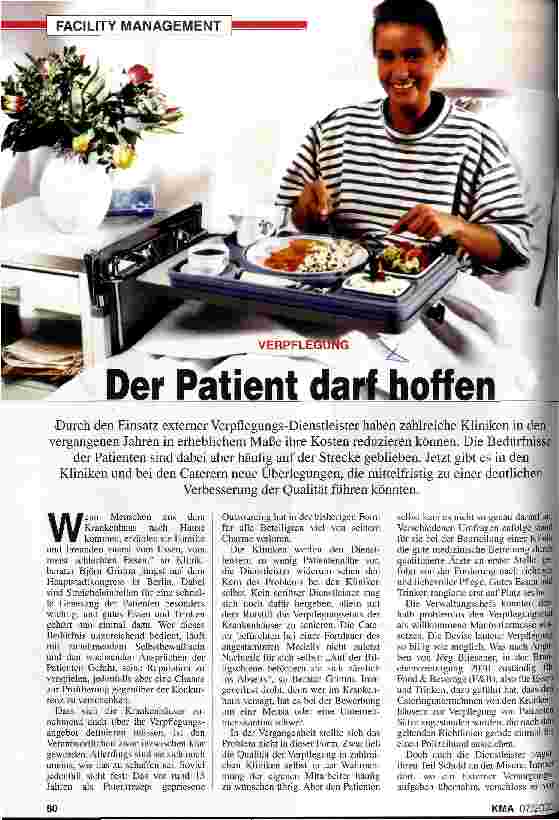 Vorschauseite 1: Verpflegung: Der Patient darf hoffen