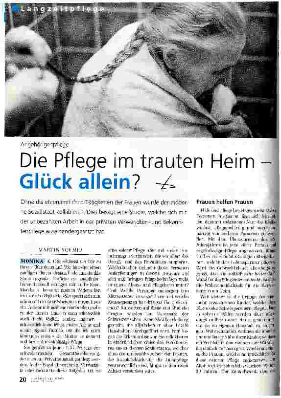 Vorschauseite 1: Die Pflege im trauten Heim - Glück allein?