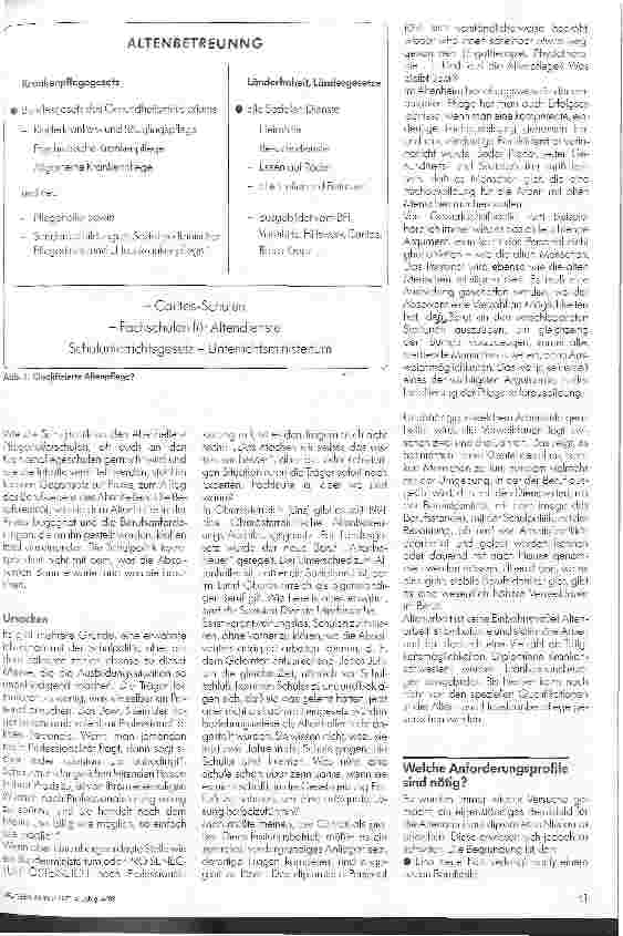 Vorschauseite 2: Welcher Qualifikation bedarf es in der Altenund Hauskrankenpflege?