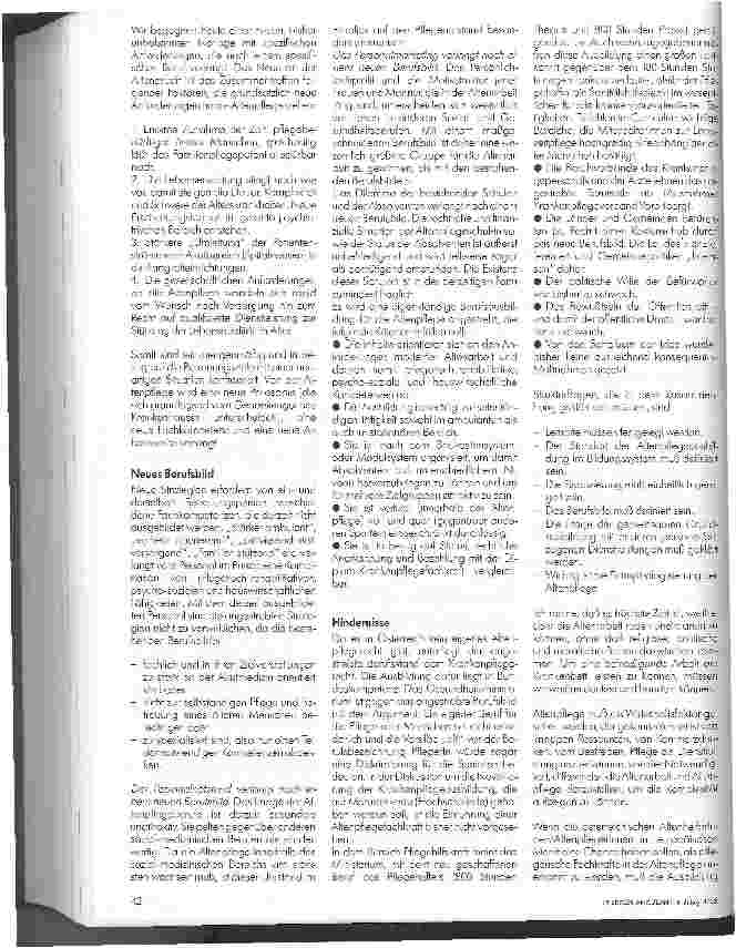 Vorschauseite 3: Welcher Qualifikation bedarf es in der Altenund Hauskrankenpflege?