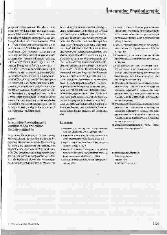 Vorschauseite 4: Integrative Physiotherapie Was ist das eigentlich?