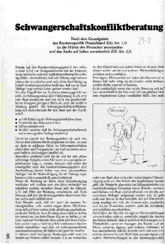 Vorschauseite 1: Schwangerschaftskonfliktberatung