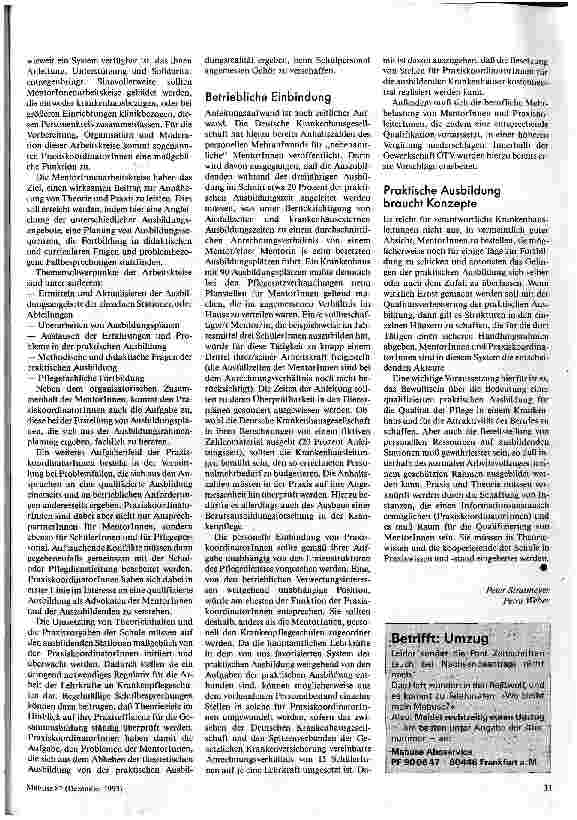 Vorschauseite 4: Kontinuität und Praxisnähe Verbesserung der praktischen Krankenpflegeausbildung durch ein MentorInnensystem
