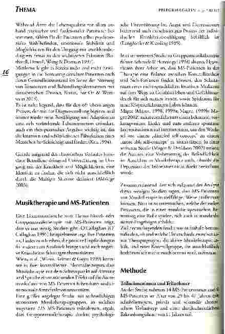 Vorschauseite 3: Gesundheit und kreativer Prozess Eine Pilotstudie zur musiktherapeutischen Betreuung von MS-Patienten