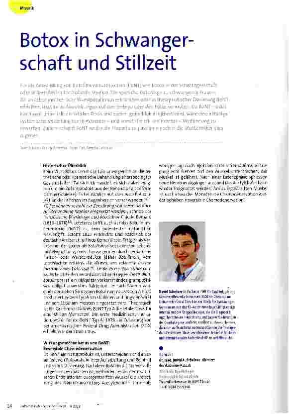 Vorschauseite 1: Botox in Schwangerschaft und Stillzeit