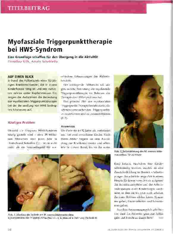 Vorschauseite 1: Myofasziale Triggerpunkttherapie bei HWS-Syndrom