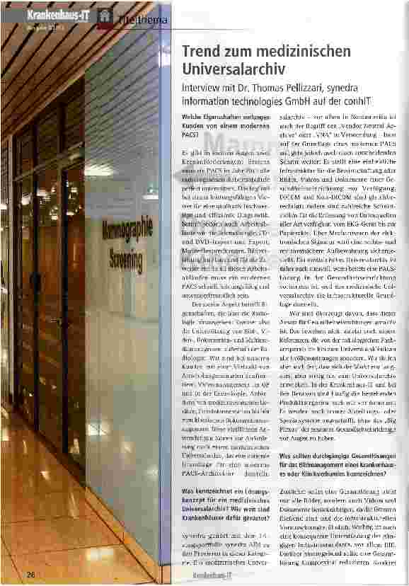 Vorschauseite 1: Trend zum medizinischen Universalarchiv