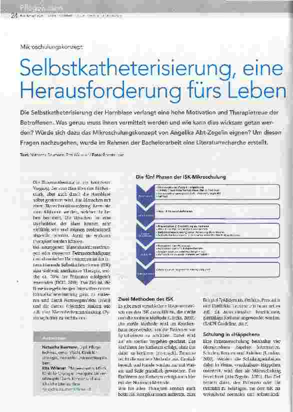 Vorschauseite 1: Selbstkatheterisierung, eine Herausforderung fürs Leben