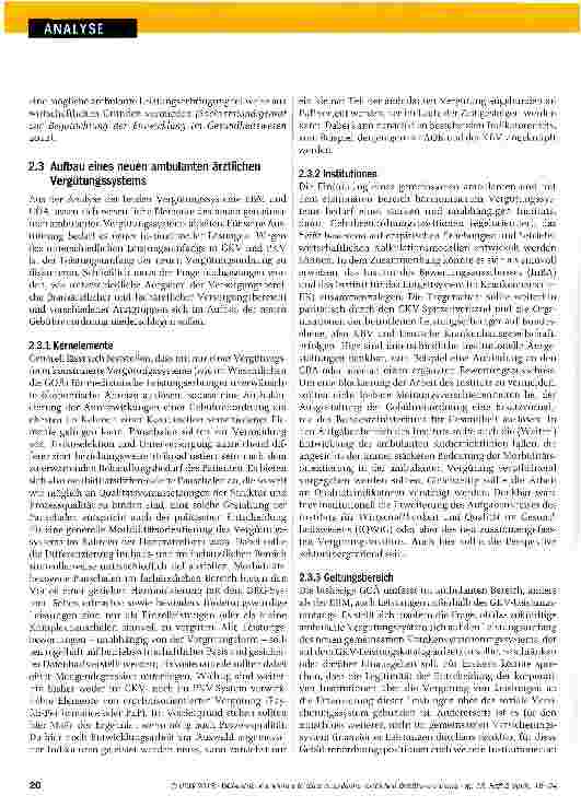 Vorschauseite 5: Kernelemente einer ambulanten ärztlichen Gebührenordnung in einem einheitlichen Krankenversicherungssystem