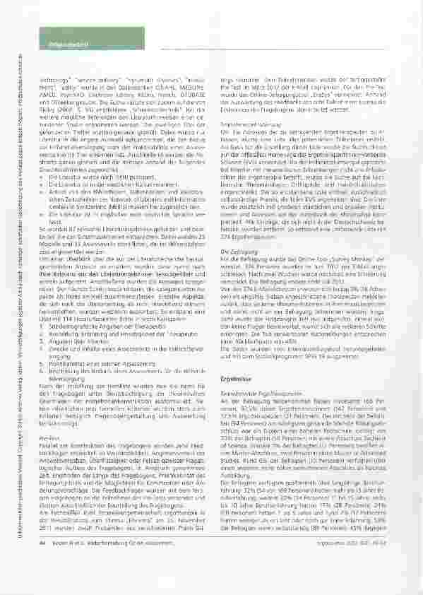 Vorschauseite 3: Bedarfserhebung für ein Assessment zur Hilfsmittelversorgung bei Personen mit Rheuma Eine Befragung von Ergotherapeuten in der Schweiz