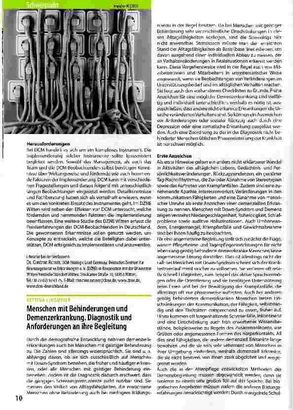 Vorschauseite 1: Menschen mit Behinderungen und Demenzerkrankung. Diagnostik und Anforderungen an ihre Begleitung