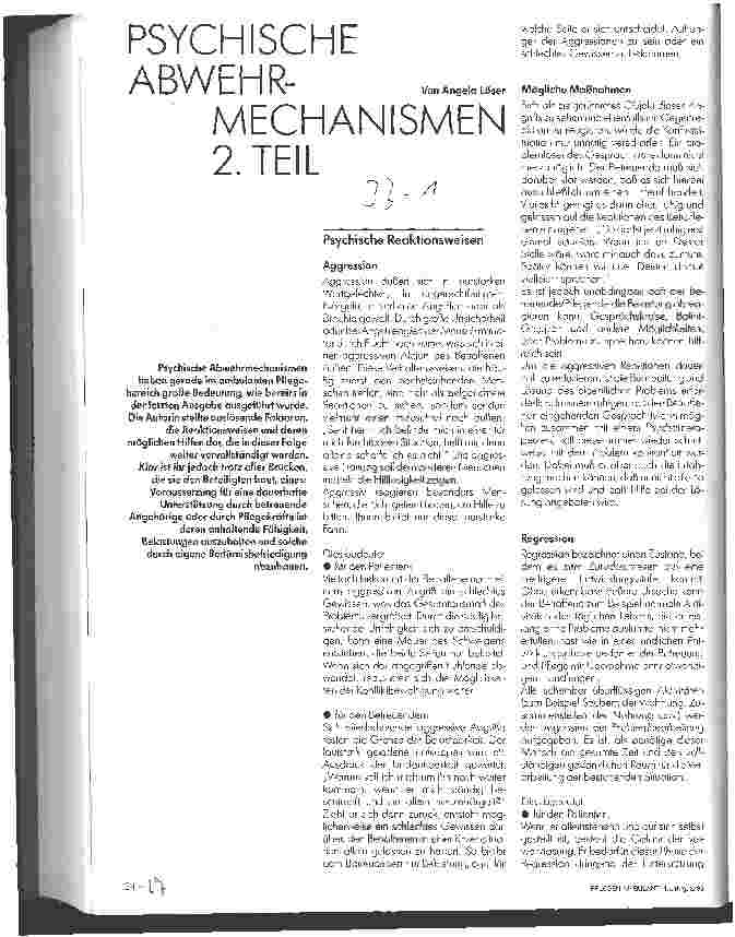 Vorschauseite 1: Psychische Abwehrmechanismen 2. Teil