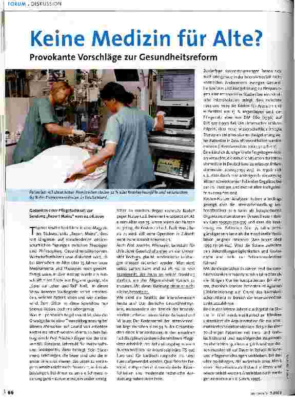 Vorschauseite 1: Keine Medizin für Alte?