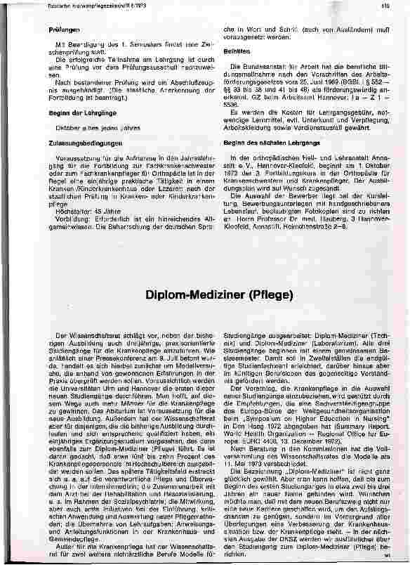 Vorschauseite 1: Diplom-Mediziner (Pflege)