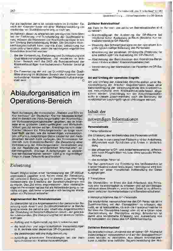 Vorschauseite 1: Ablauforganisation im Operationsbereich