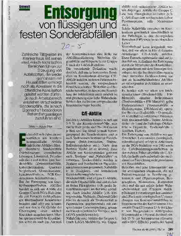 Vorschauseite 1: Entsorgung von flüssigen und festen Sonderabfällen