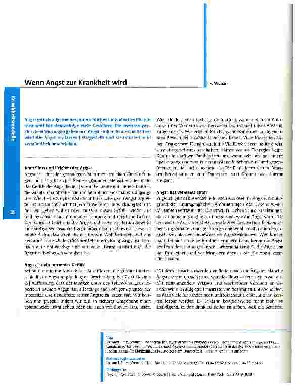 Vorschauseite 1: Wenn Angst zur Krankheit wird