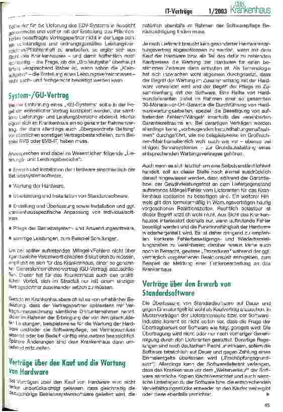 Vorschauseite 2: IT-Verträge im Krankenhaus Präventives Vertragscontrolling und professionelles Krisenmanagement