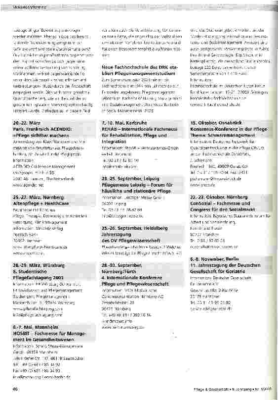 Vorschauseite 3: Europäische Doktorandenkonferenz der Pflegewissenschaft hat sich endgültig etabliert
