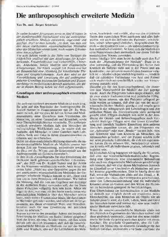 Vorschauseite 1: Die anthroposophische Medizin