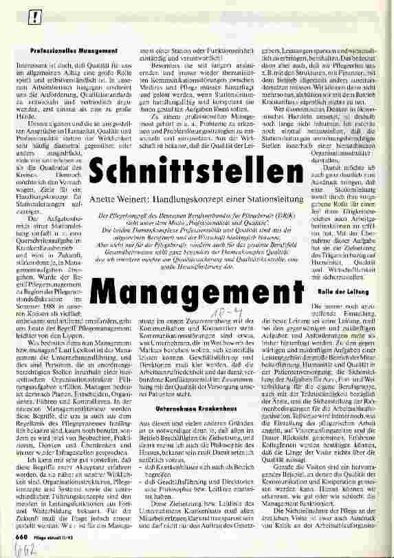 Vorschauseite 1: Schnittstellen Management Handlungskonzept einer Stationsleitung