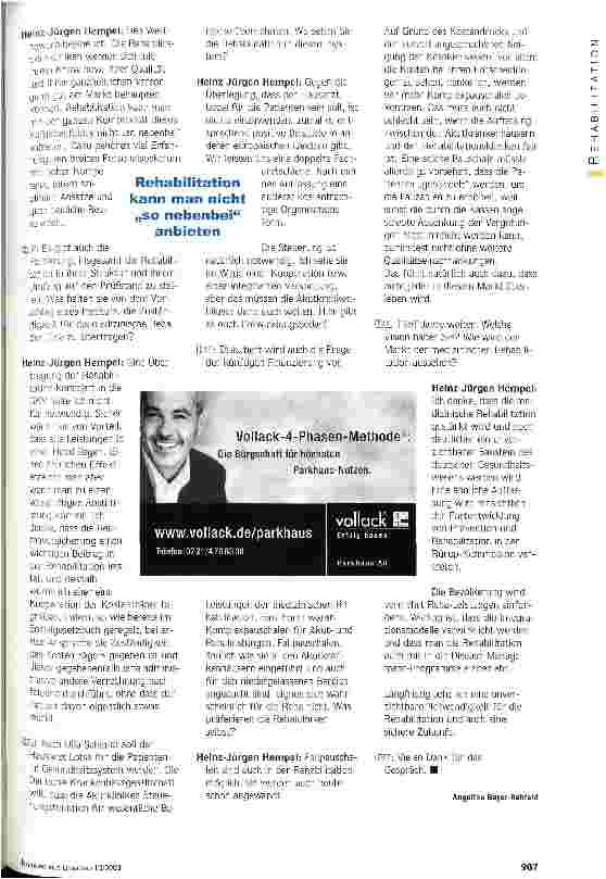 Vorschauseite 3: Ein Markt mit Zukunft Umbruchphase mit Chancen für die Rehabilitation