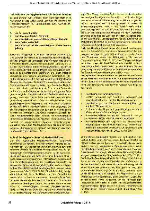 Vorschauseite 3: Eine Unterrichtsstunde zum Thema: Hygienische Händedesinfektion durchführen