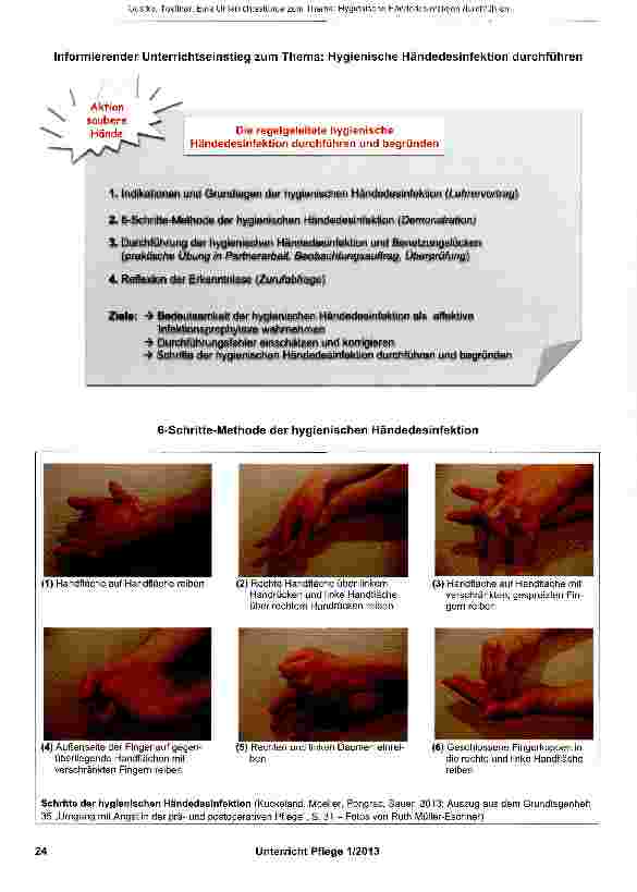 Vorschauseite 5: Eine Unterrichtsstunde zum Thema: Hygienische Händedesinfektion durchführen