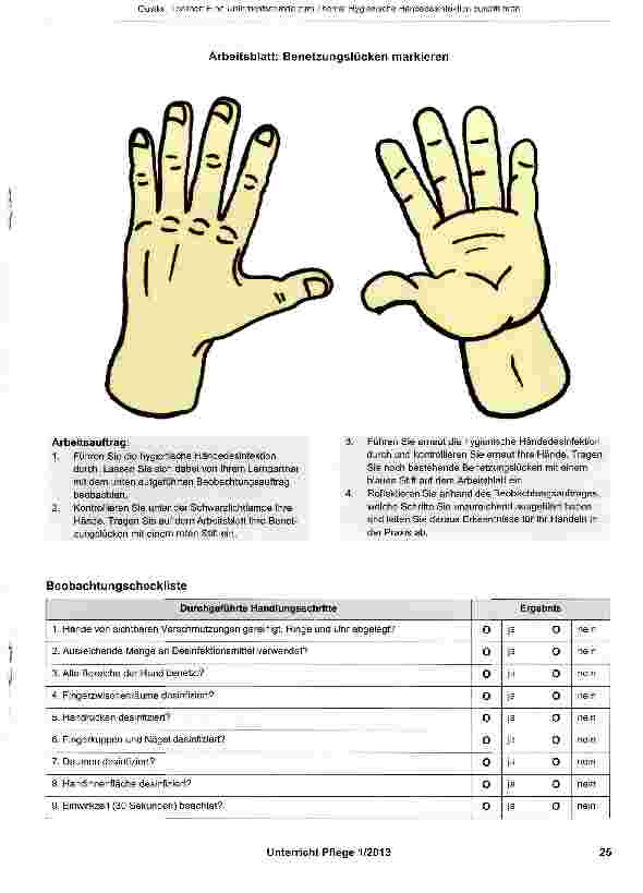 Vorschauseite 6: Eine Unterrichtsstunde zum Thema: Hygienische Händedesinfektion durchführen