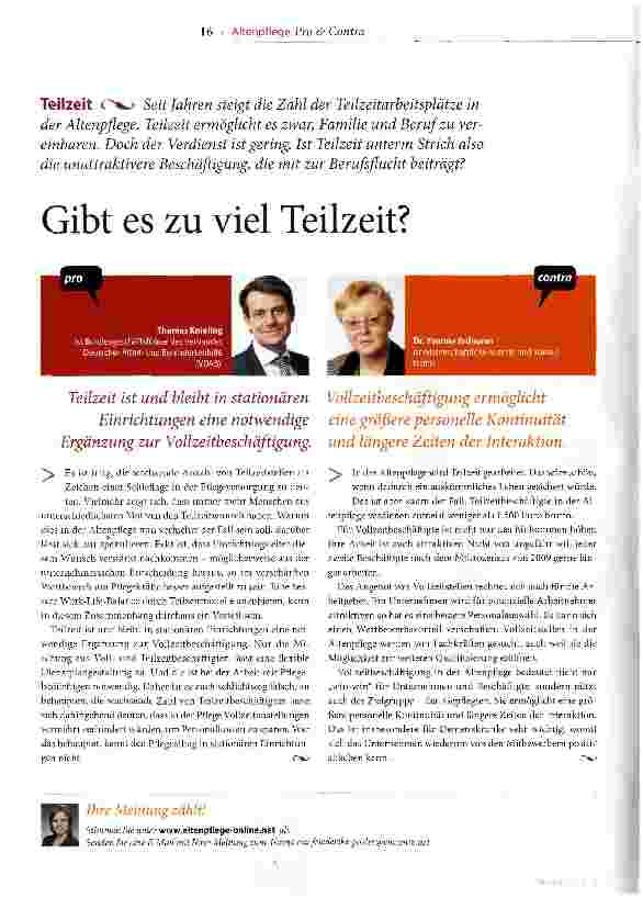 Vorschauseite 1: Gibt es zu viel Teilzeit?