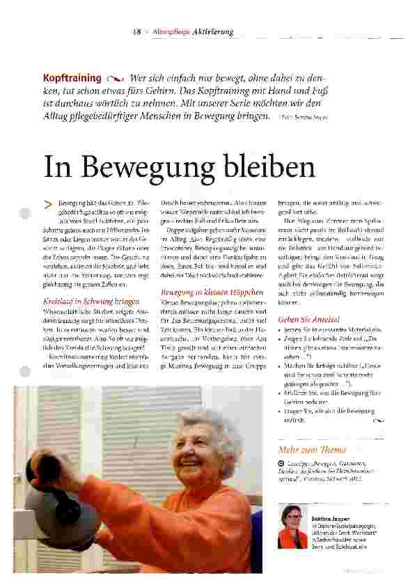 Vorschauseite 1: In Bewegung bleiben