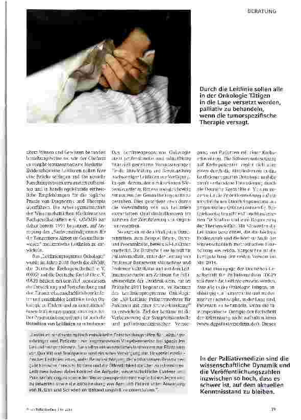 Vorschauseite 2: Leitlinie Palliativmedizin