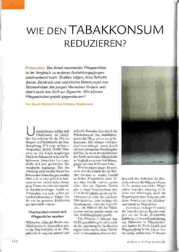 Vorschauseite 1: WIE DEN TABAKKONSUM REDUZIEREN?