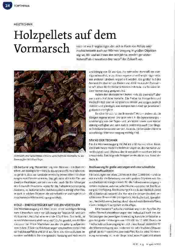 Vorschauseite 1: Holzpellets auf dem Vormarsch