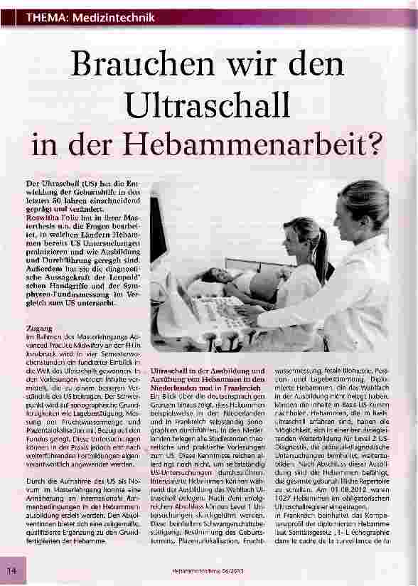 Vorschauseite 1: Brauchen wir den Ultraschall in der Hebammenarbeit?