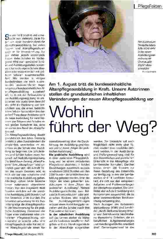 Vorschauseite 1: Wohin führt der Weg?