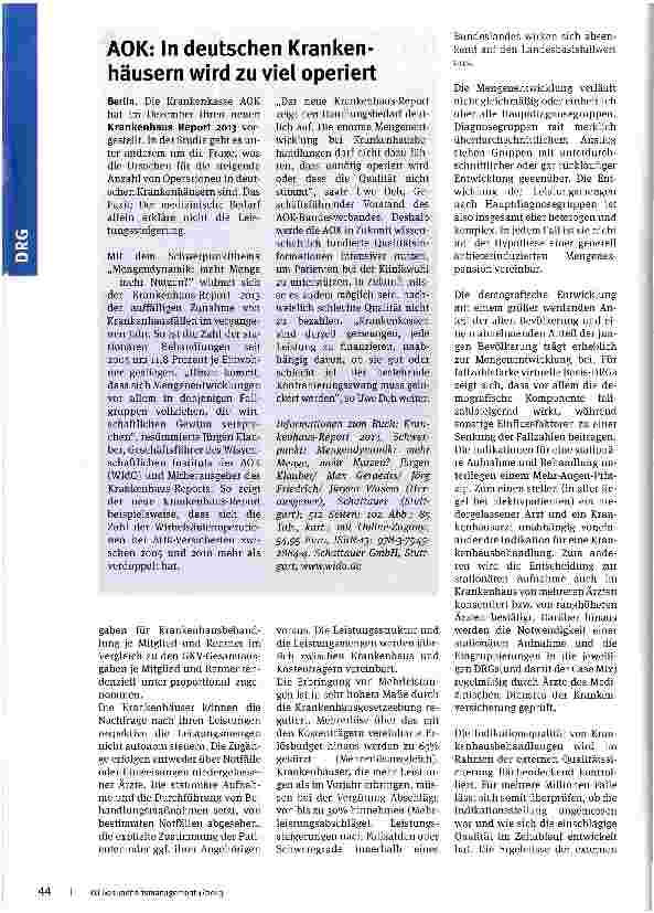 Vorschauseite 2: Fallzahlund Case Mix-Anstieg in deutschen Krankenhäusern