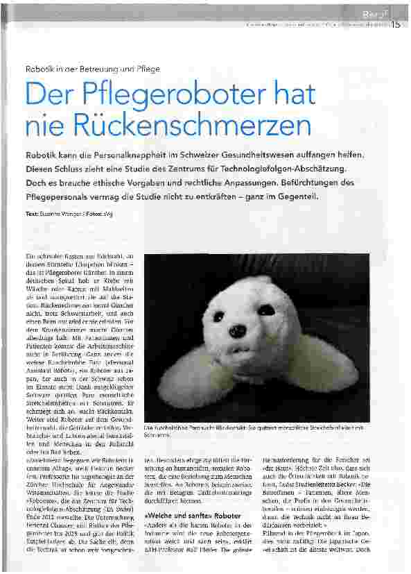 Vorschauseite 1: Der Pflegeroboter hat nie Rückenschmerzen