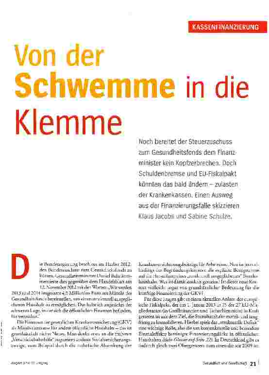 Vorschauseite 2: Von der Schwemme in die Klemme