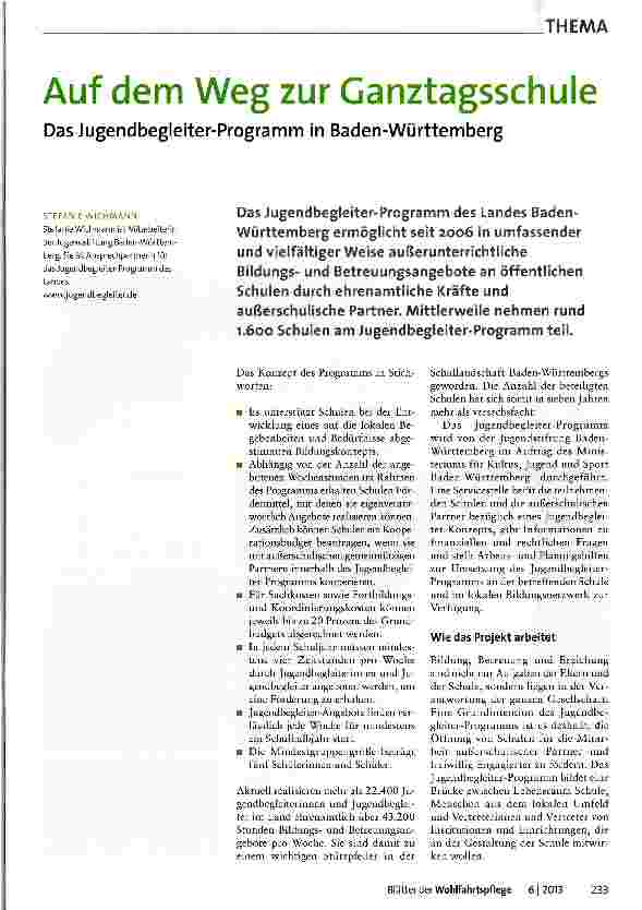 Vorschauseite 1: Auf dem Weg zur Ganztagsschule