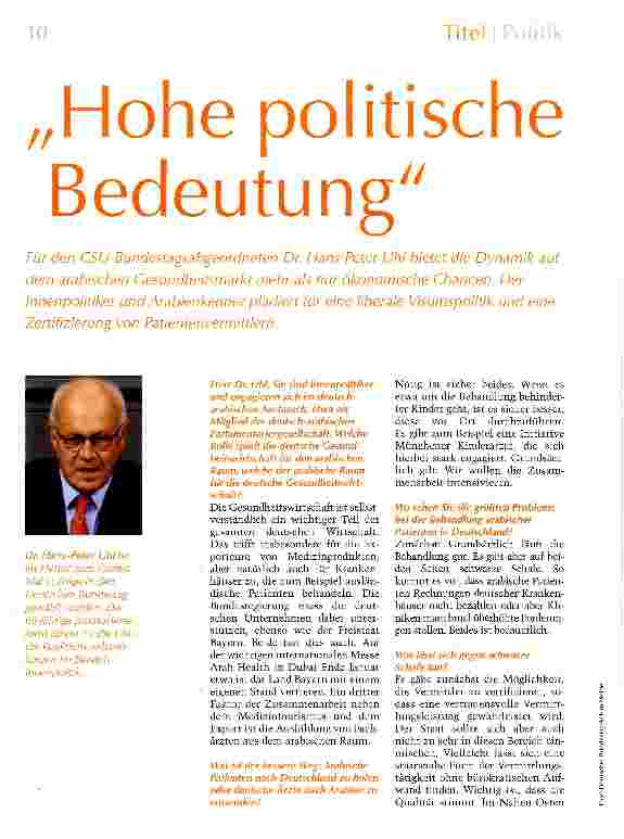 Vorschauseite 1: Hohe politische Bedeutung