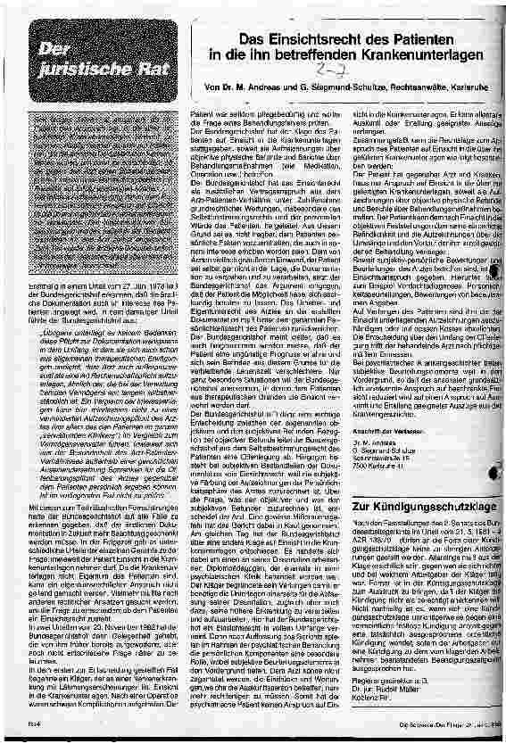 Vorschauseite 1: Das Einsichtsrecht des Patienten in die ihn betreffenden Krankenunterlagen