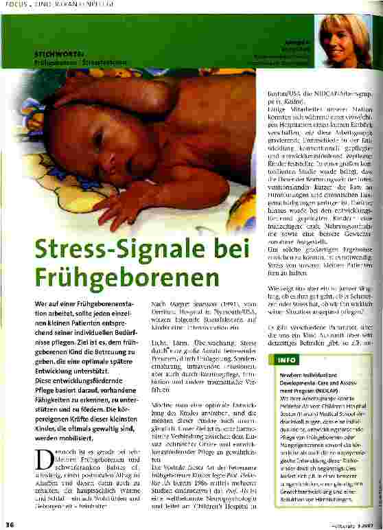 Vorschauseite 1: Stress-Signale bei Frühgeborenen