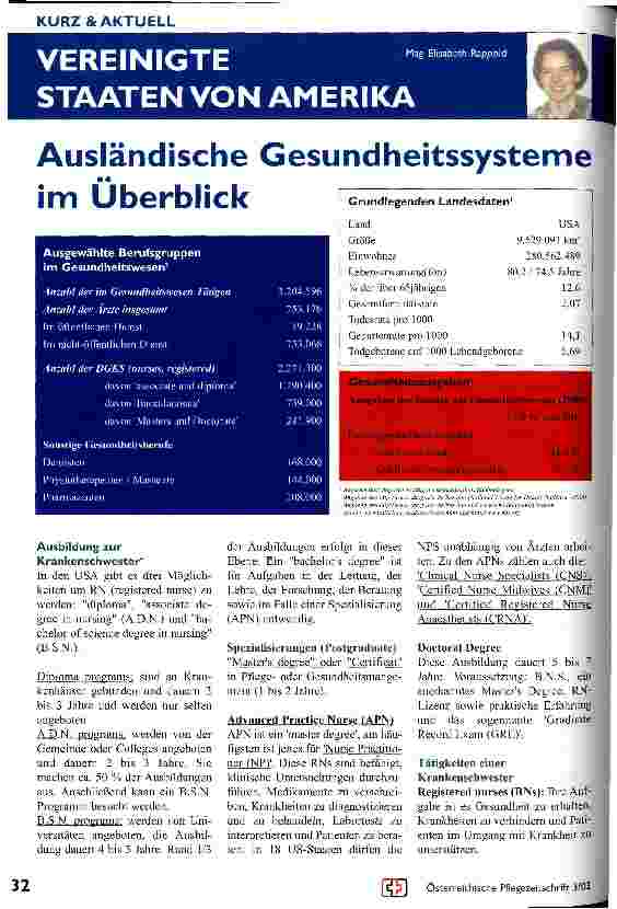 Vorschauseite 1: Ausländische Gesundheitssysteme im Überblick Vereinigte Staaten von Amerika