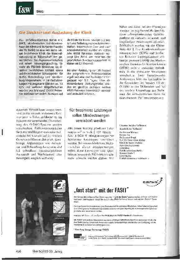 Vorschauseite 3: Der frühe Umstieg auf DRG hat sich gelohnt Fehler wurden vermieden, die Erlöse sind gestiegen