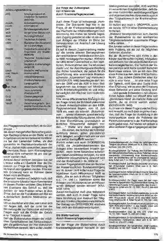 Vorschauseite 2: i. v. - Injektionen durch das Krankenpflegepersonal - erlaubt oder verboten?