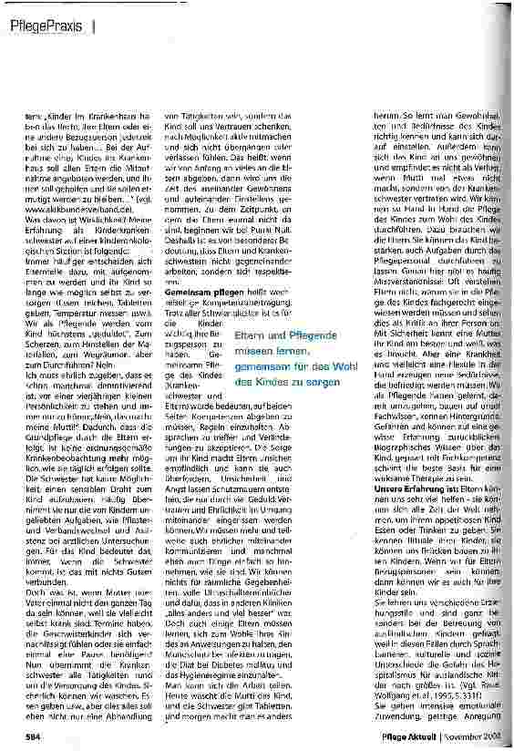 Vorschauseite 3: Stören nervige Eltern am Krankenbett von Kindern?