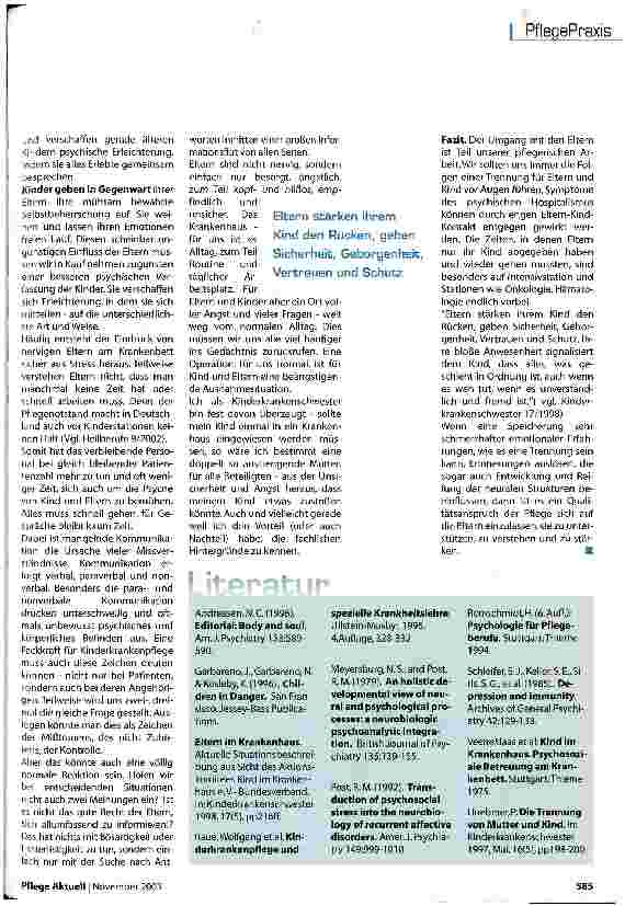 Vorschauseite 4: Stören nervige Eltern am Krankenbett von Kindern?